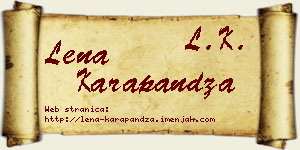 Lena Karapandža vizit kartica